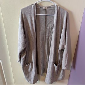 ANTHRO Donni Tan & Cream Ribbed Knit Cardigan-OSFA